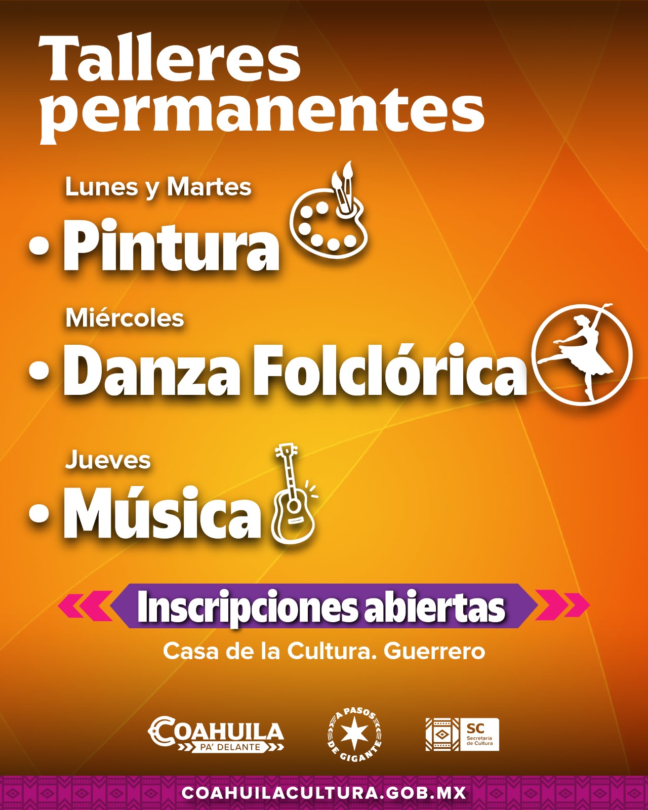 01 de enero - Talleres permanentes